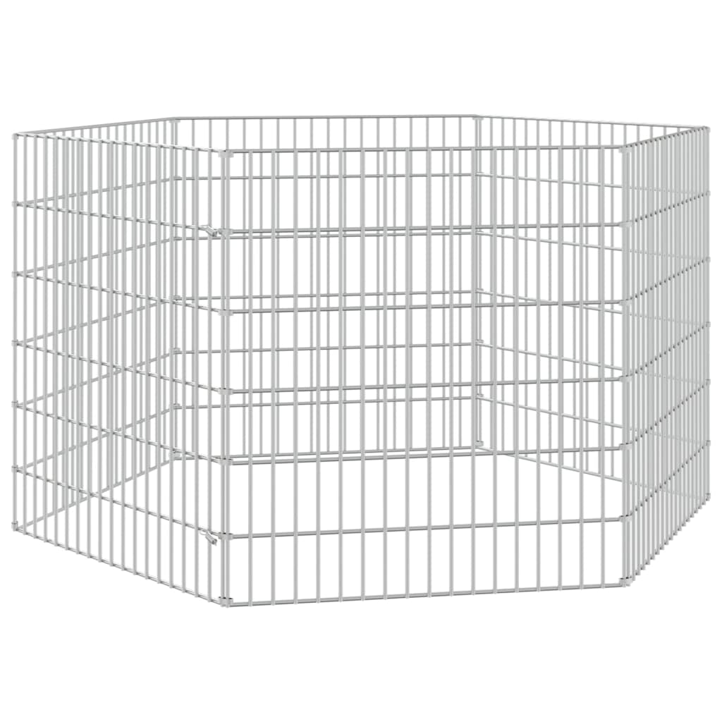 vidaXL Kojec dla zwierząt, 6 paneli, 54x60 cm, galwanizowane żelazo