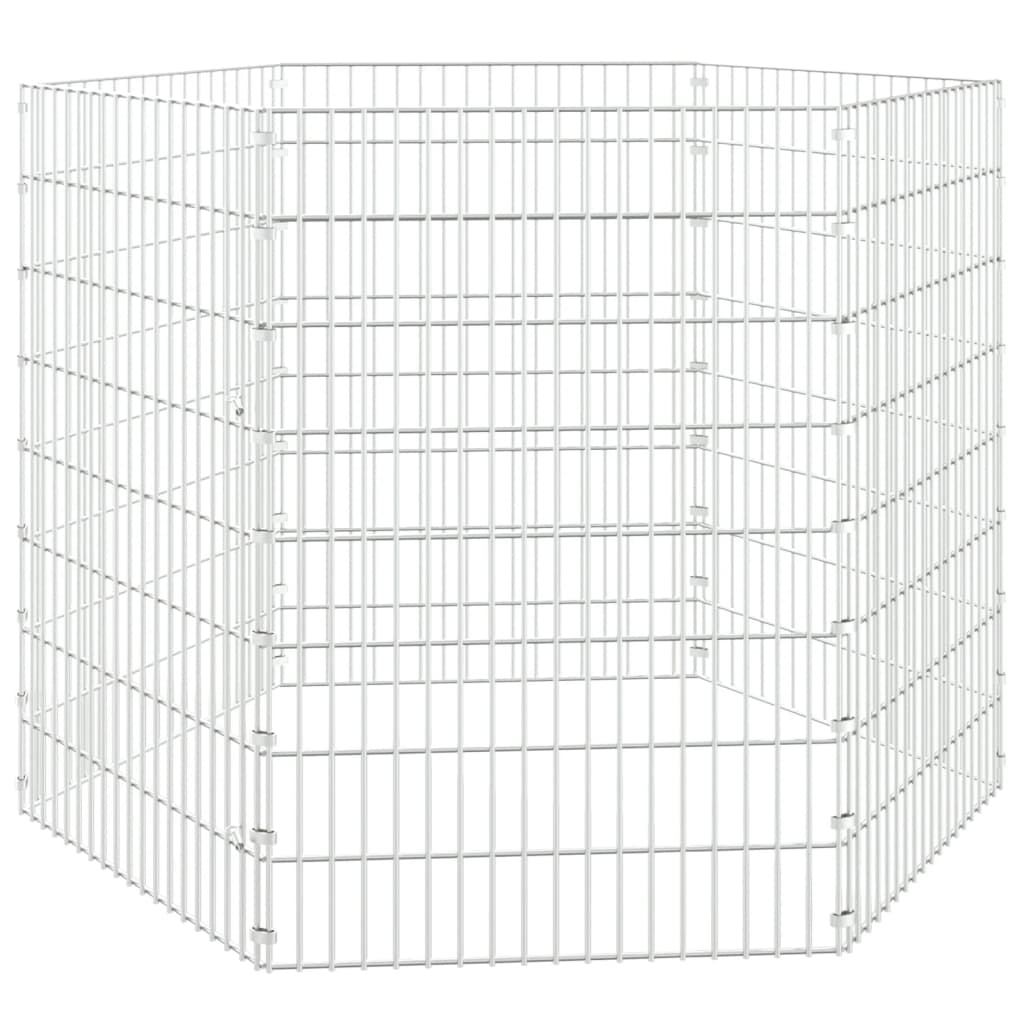 vidaXL Kojec dla zwierząt, 6 paneli, 54x80 cm, galwanizowane żelazo