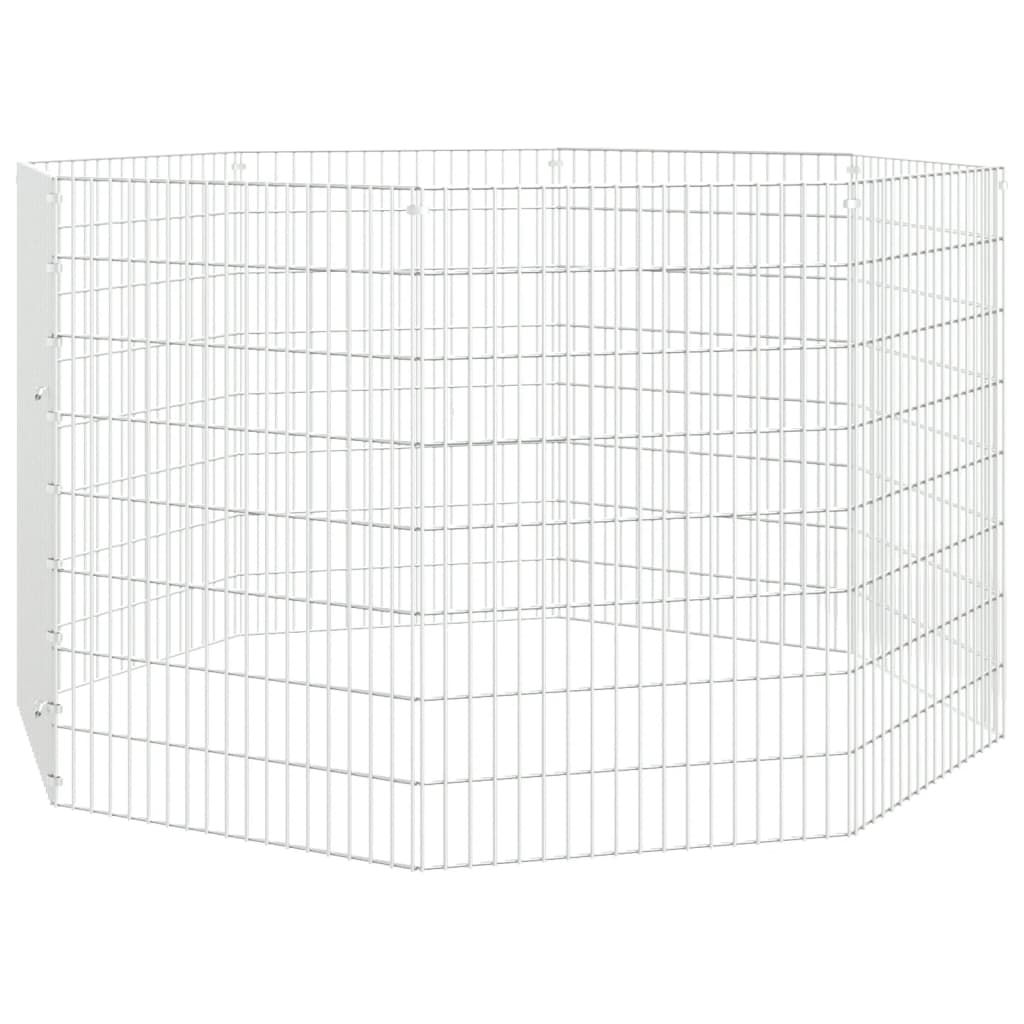 vidaXL Kojec dla zwierząt, 8 paneli, 54x80 cm, galwanizowane żelazo