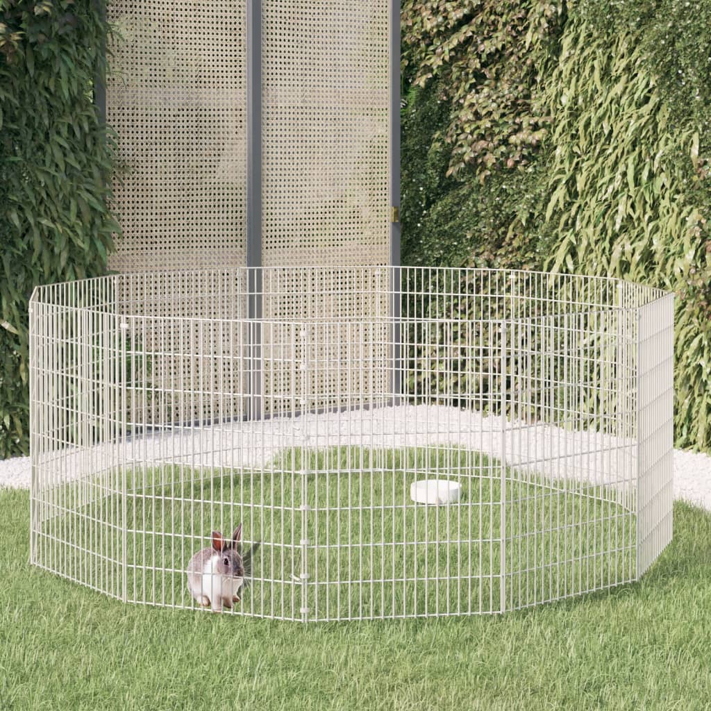 vidaXL Kojec dla zwierząt, 12 paneli, 54x80 cm, galwanizowane żelazo