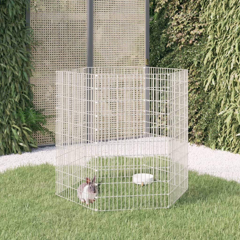 vidaXL Kojec dla zwierząt, 6 paneli, 54x100 cm, galwanizowane żelazo