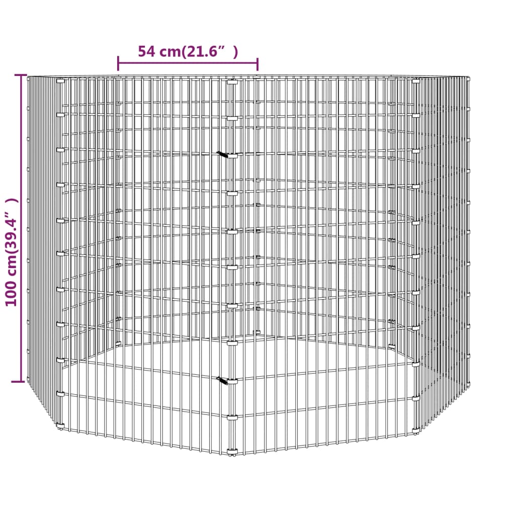 vidaXL Wybieg dla zwierząt wolnowybiegowych 8-panelowy 54x100 cm ocynkowany żelazo