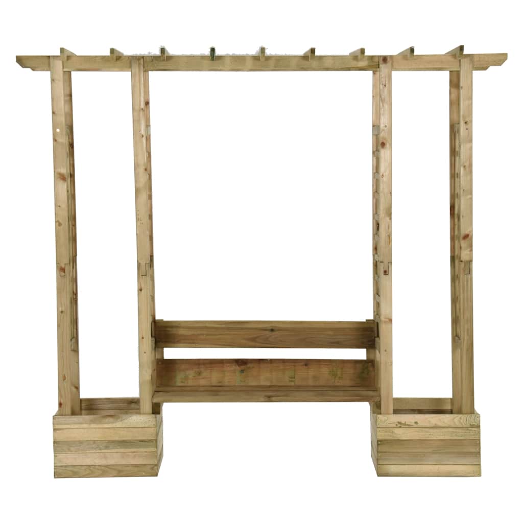 vidaXL Pergola z ławką i donicami, impregnowane drewno sosnowe