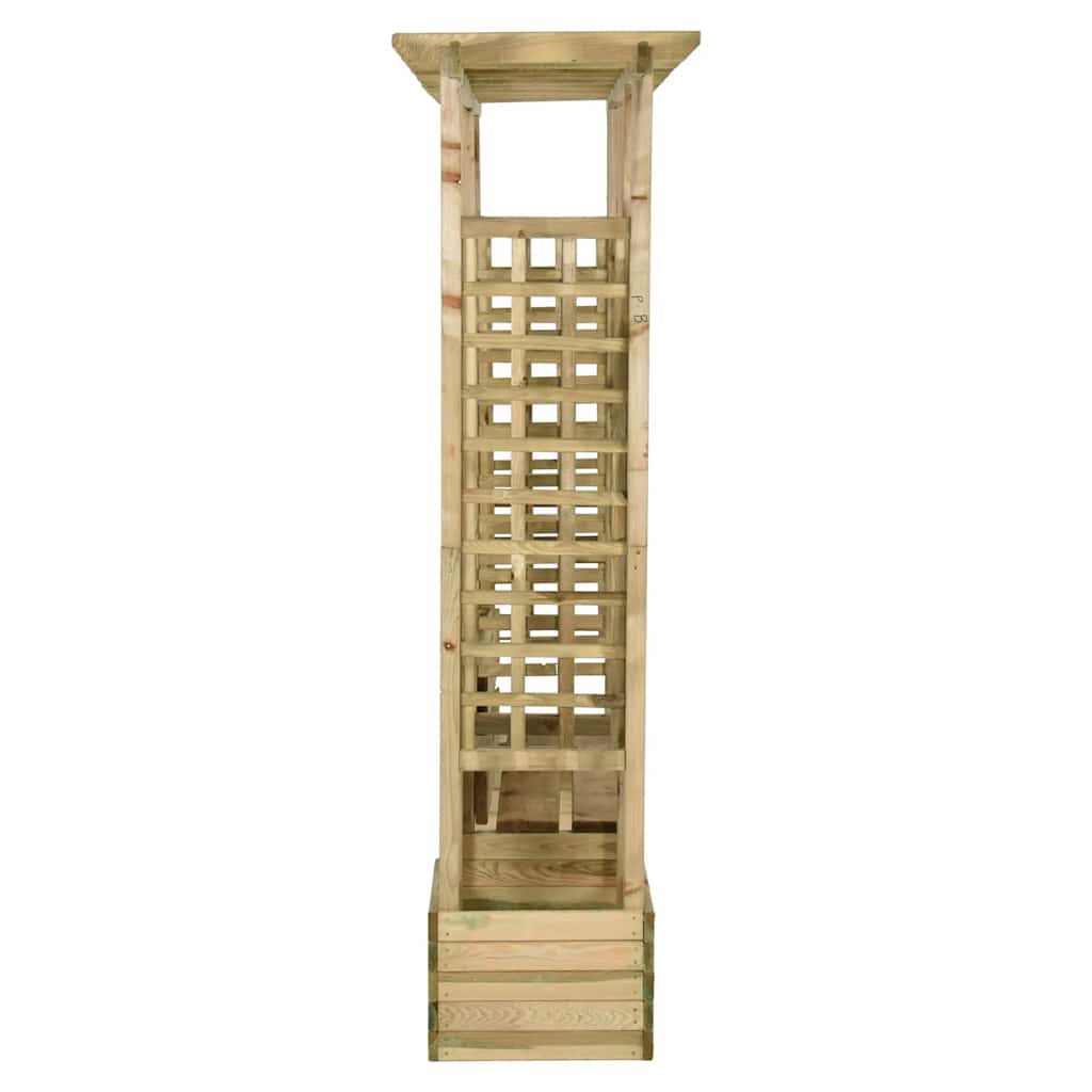 vidaXL Pergola z ławką i donicami, impregnowane drewno sosnowe