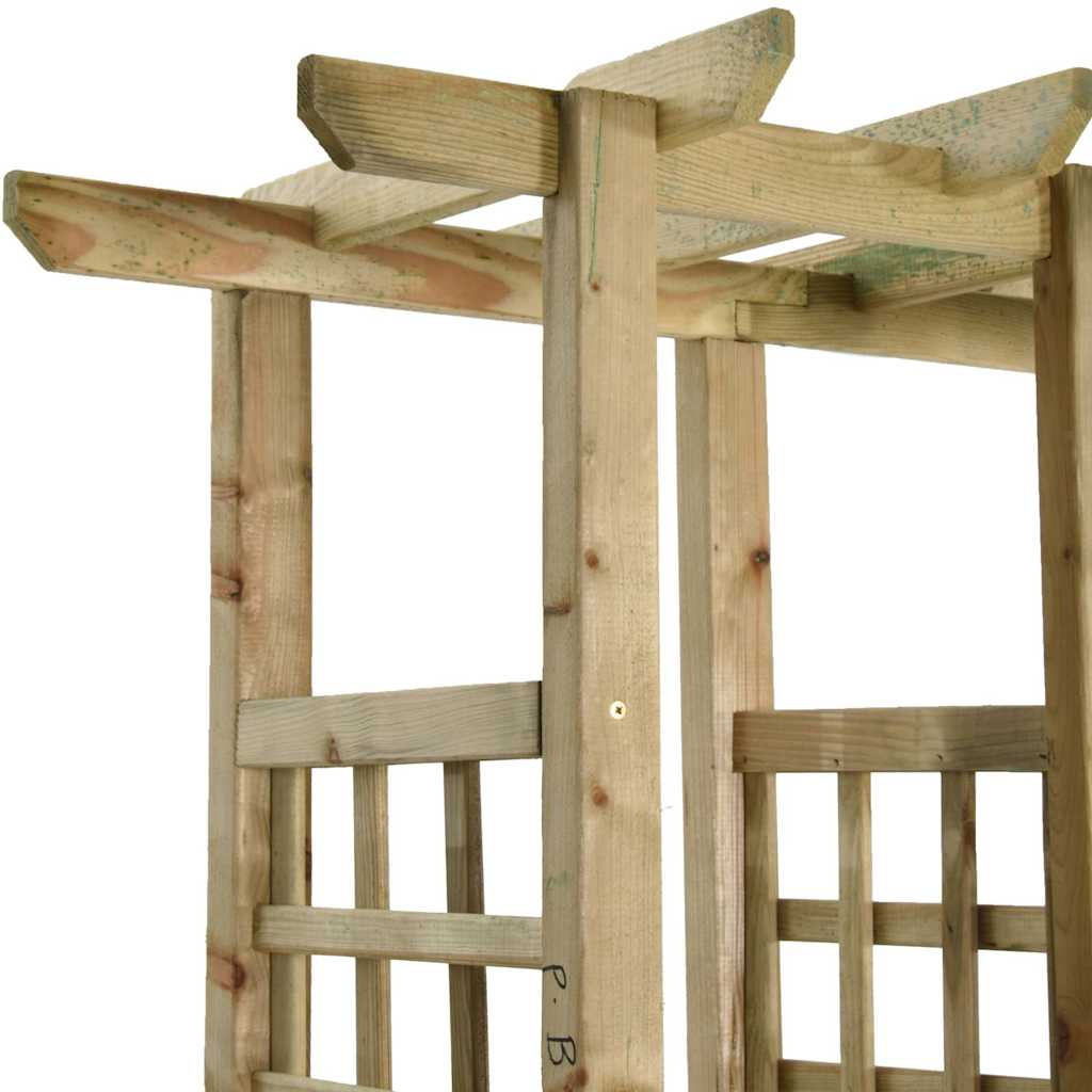 vidaXL Pergola z ławką i donicami, impregnowane drewno sosnowe