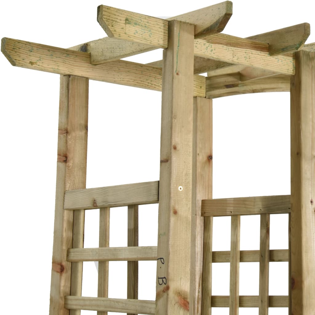 vidaXL Pergola z ławką i donicami, impregnowane drewno sosnowe