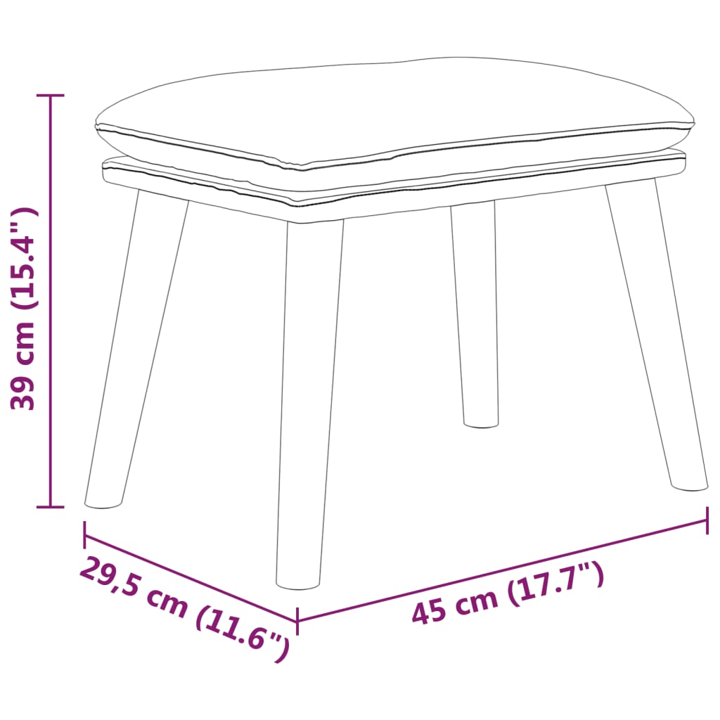 vidaXL Fotel z podnóżkiem, kolor taupe, obita tkaniną