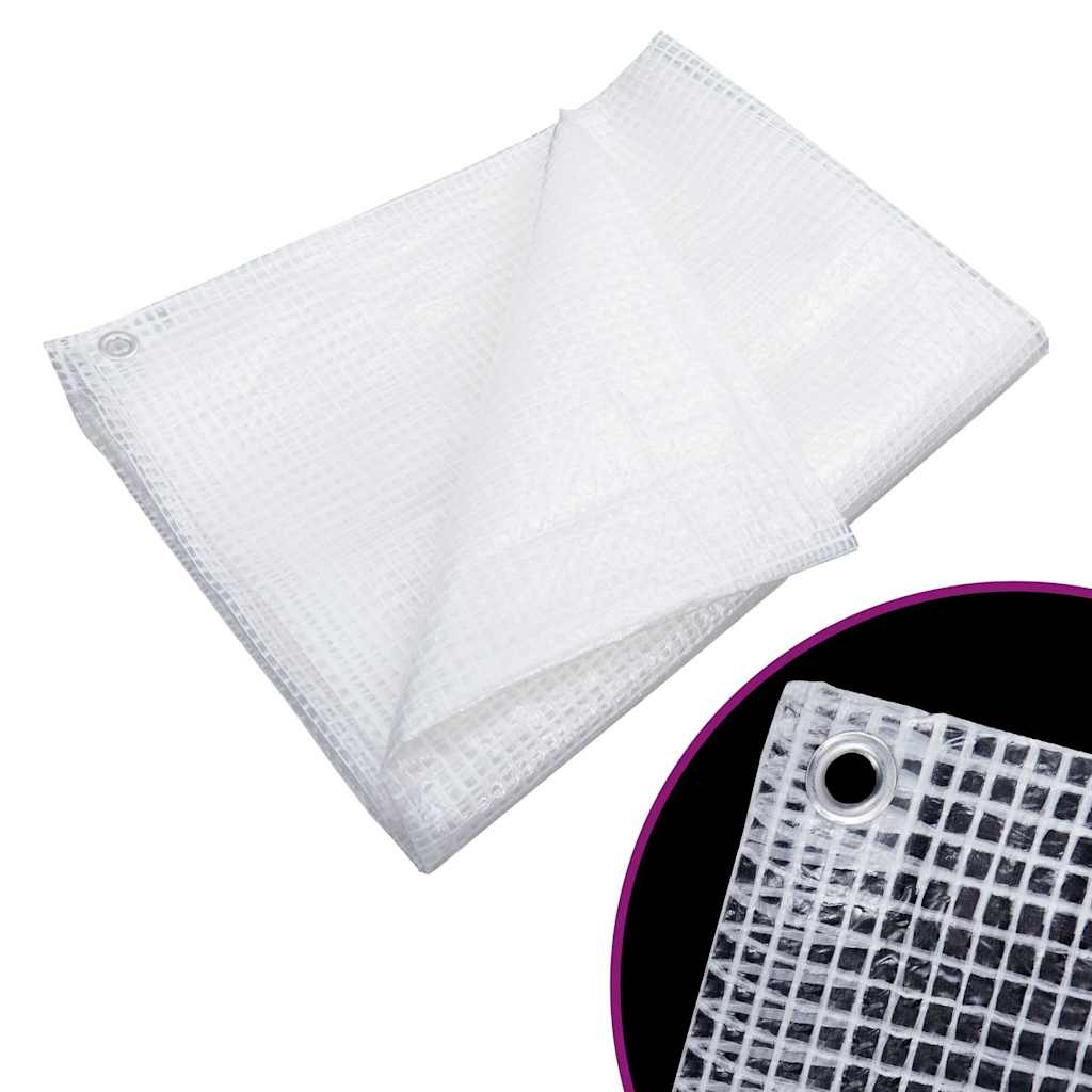 vidaXL Plandeka Leno, 140 g/m², 6x8 m, biała