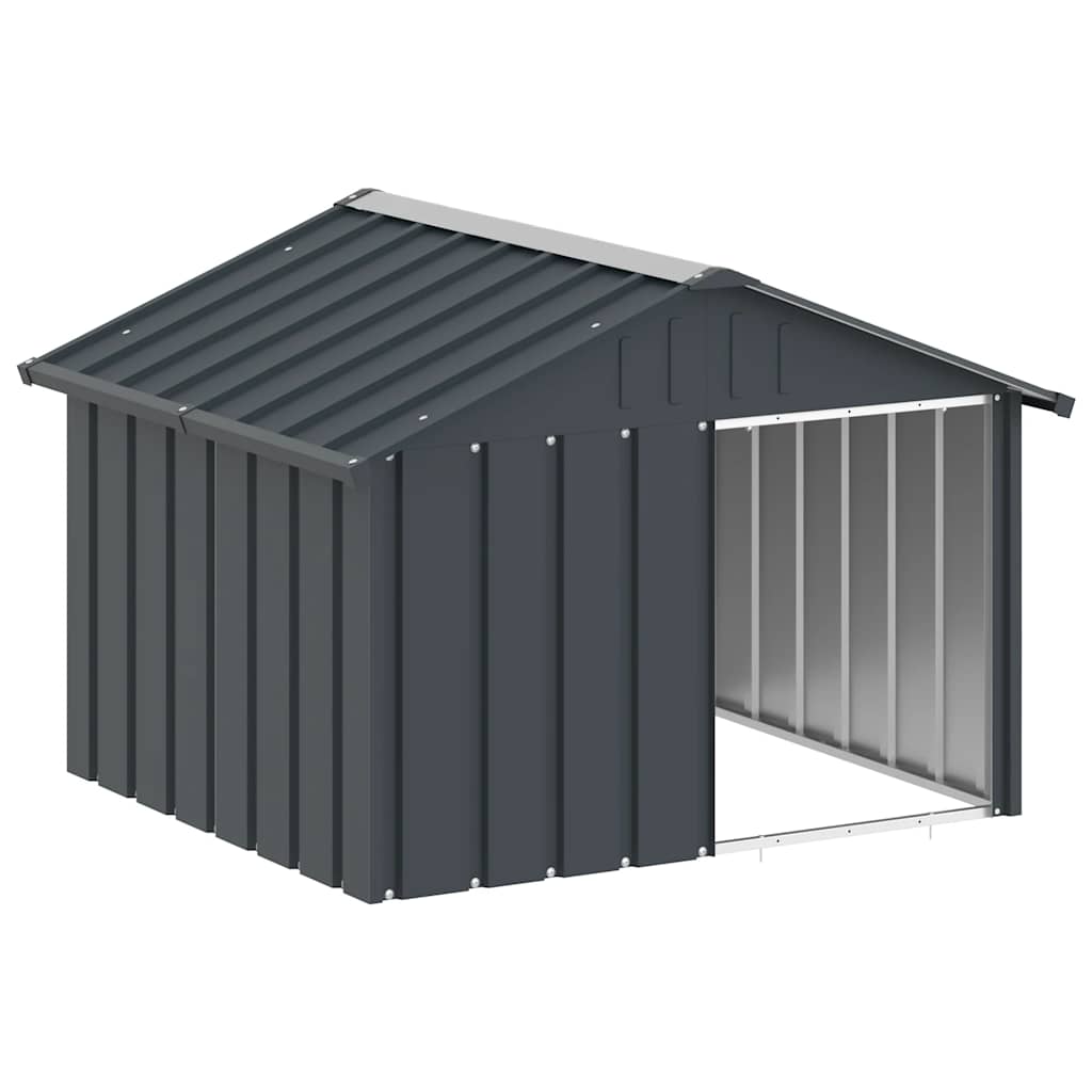 vidaXL Buda dla psa, antracytowa, 116,5x103x81,5 cm, stal