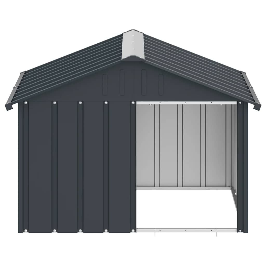 vidaXL Buda dla psa, antracytowa, 116,5x103x81,5 cm, stal