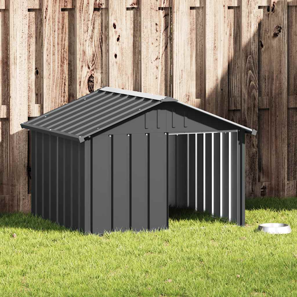 vidaXL Buda dla psa, antracytowa, 116,5x103x81,5 cm, stal