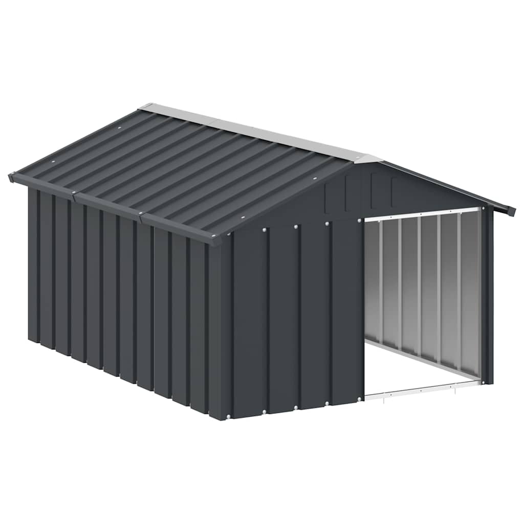 vidaXL Buda dla psa, antracytowa, 116,5x153x81,5 cm, stal