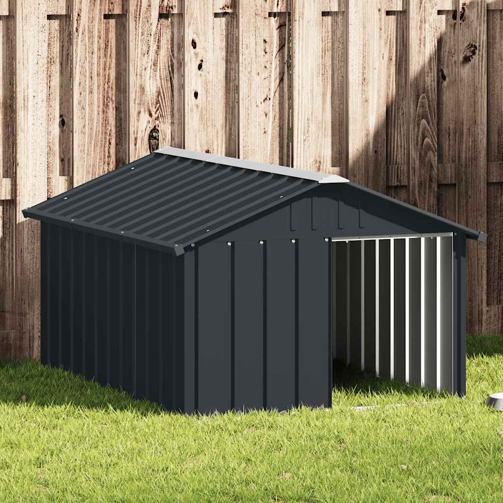 vidaXL Buda dla psa, antracytowa, 116,5x153x81,5 cm, stal