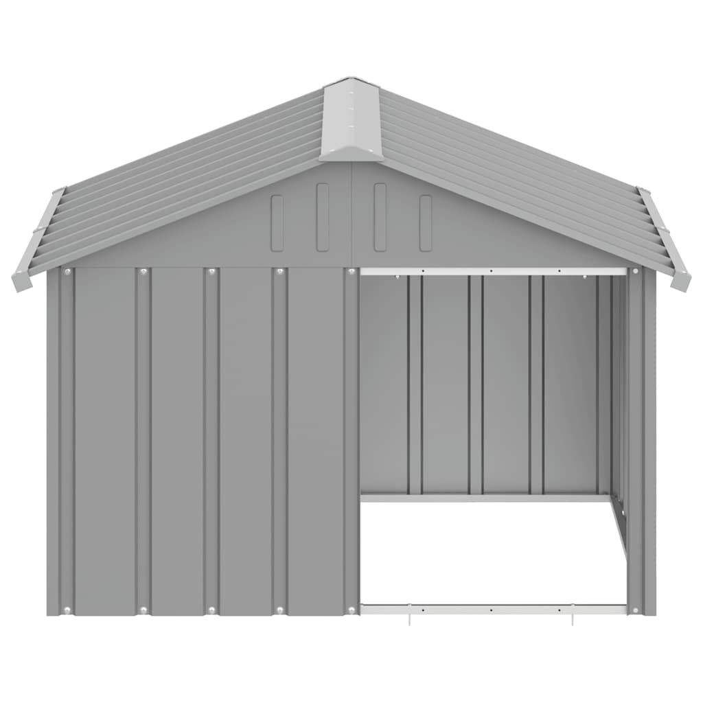 vidaXL Buda dla psa, szara, 116,5x103x81,5 cm, stal