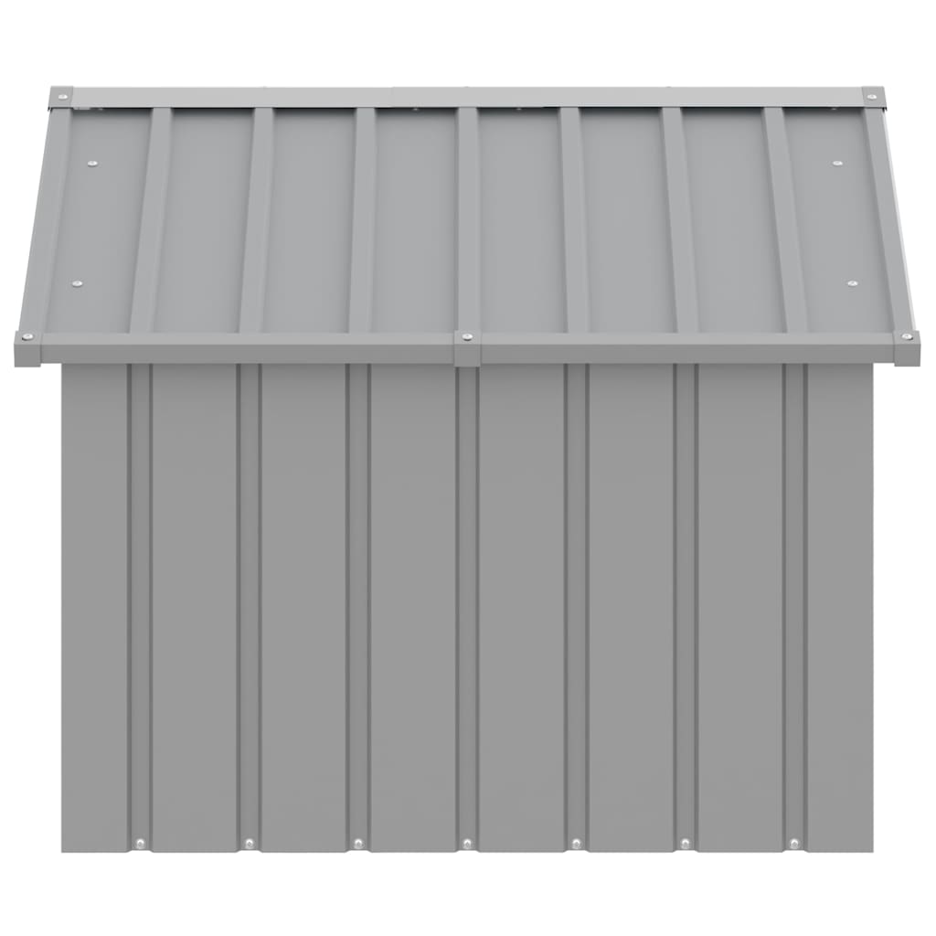 vidaXL Buda dla psa, szara, 116,5x103x81,5 cm, stal