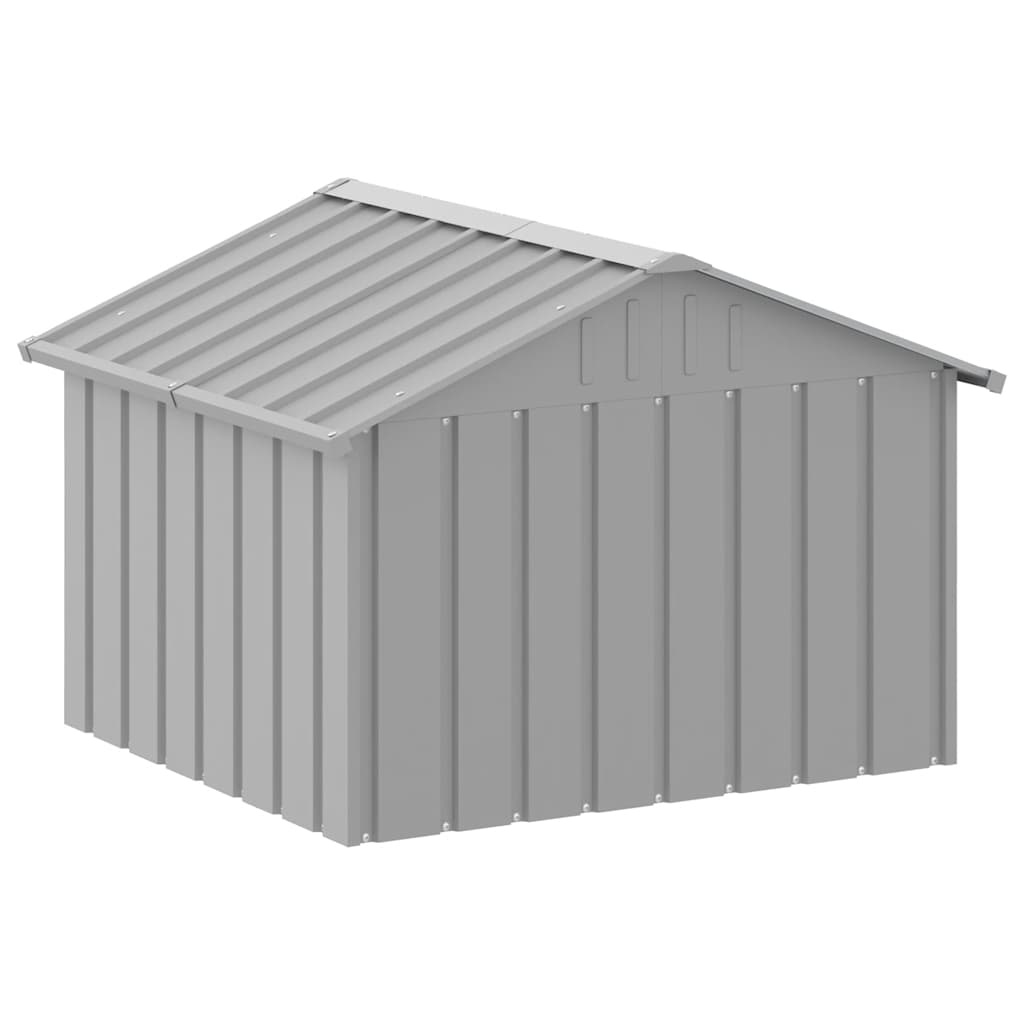 vidaXL Buda dla psa, szara, 116,5x103x81,5 cm, stal