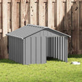 vidaXL Buda dla psa, szara, 116,5x103x81,5 cm, stal