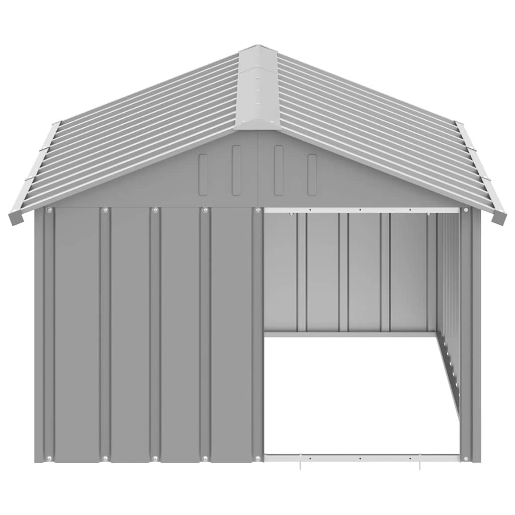 vidaXL Buda dla psa, szara, 116,5x153x81,5 cm, stal