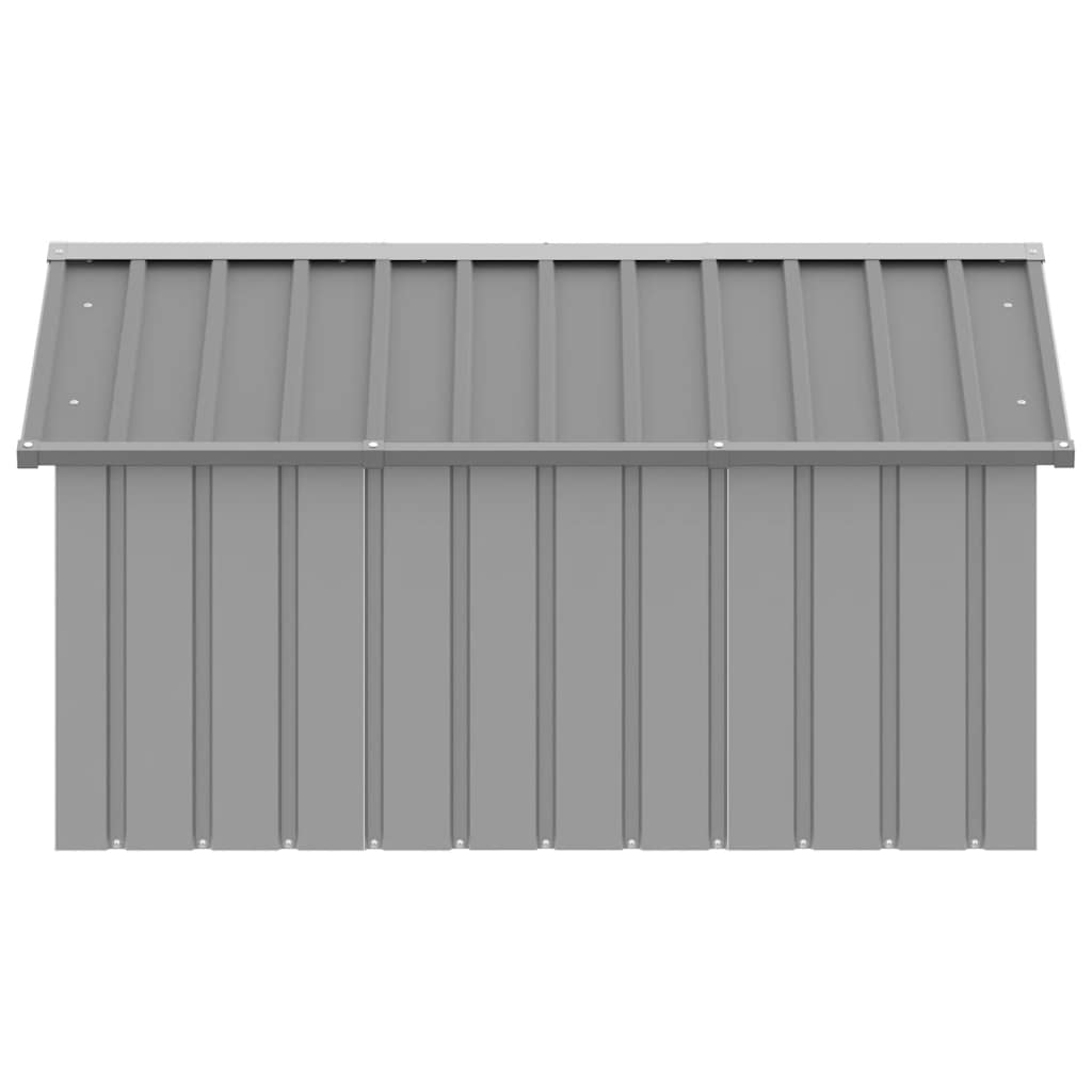 vidaXL Buda dla psa, szara, 116,5x153x81,5 cm, stal