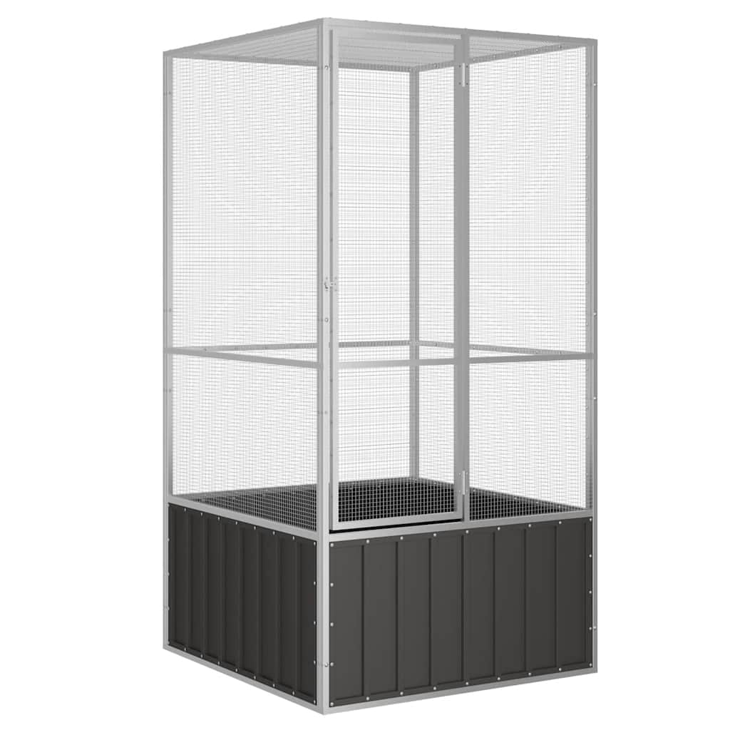 vidaXL Woliera, antracytowa, 111x107x211,5 cm, galwanizowana stal
