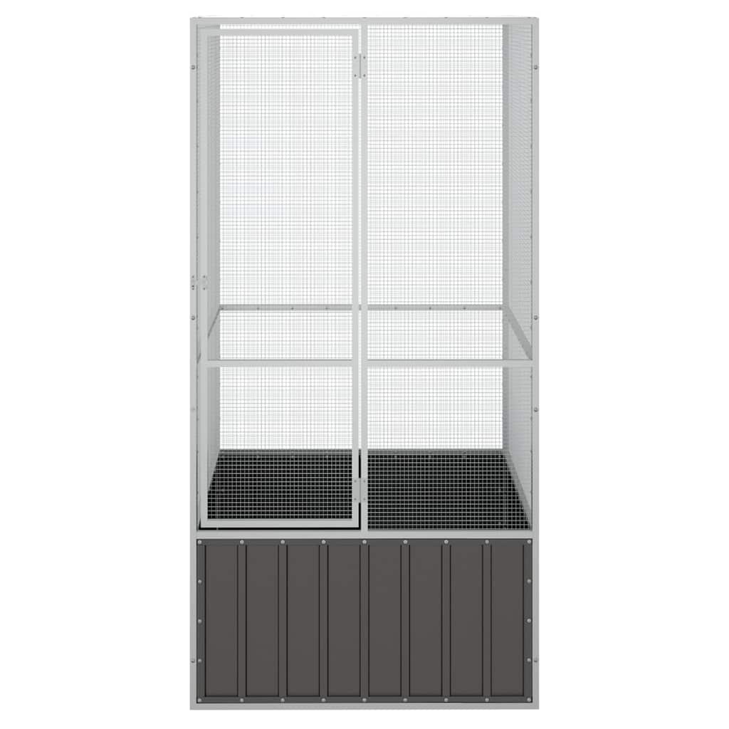 vidaXL Woliera, antracytowa, 111x107x211,5 cm, galwanizowana stal