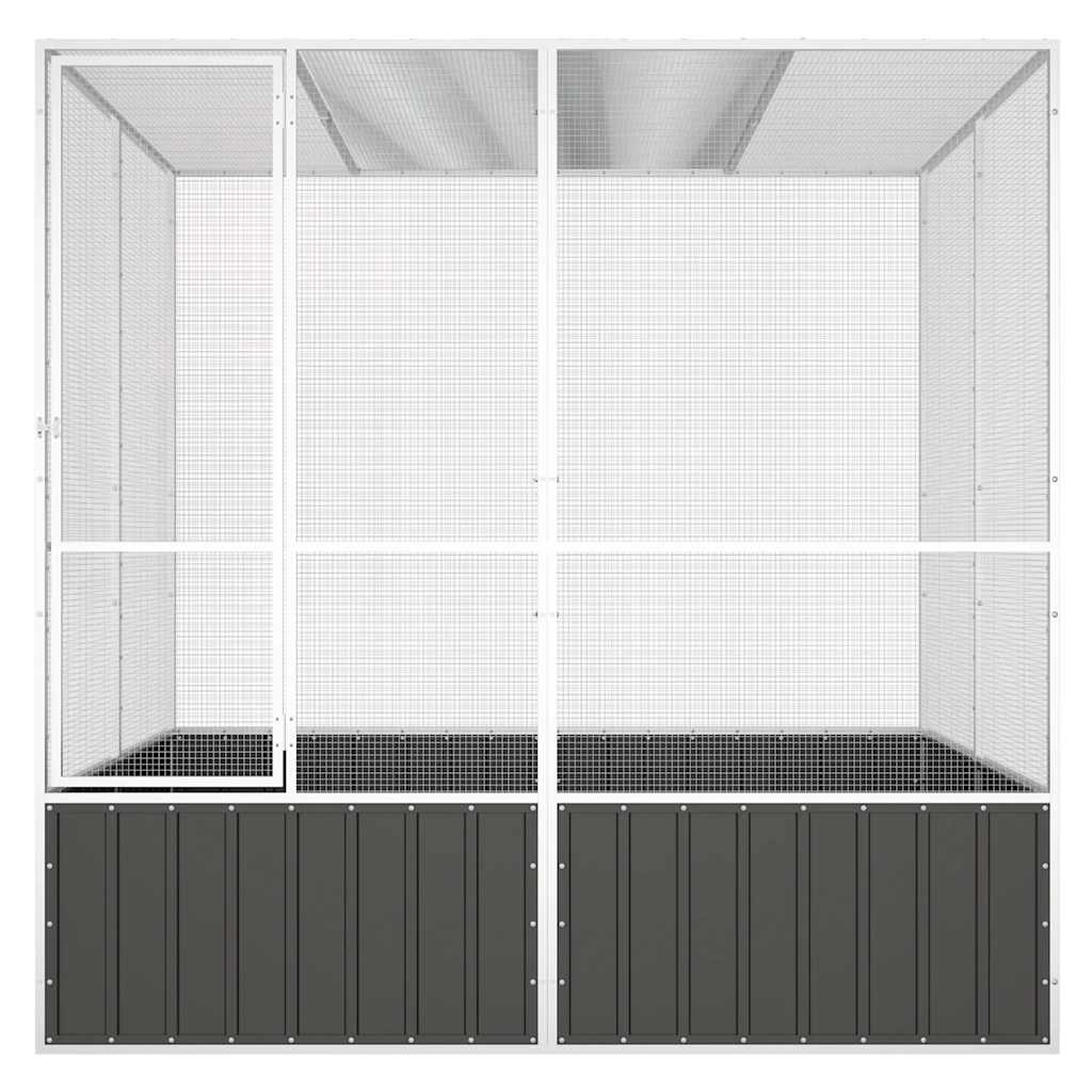 vidaXL Woliera, antracytowa, 213,5x217,5x211,5 cm, galwanizowana stal