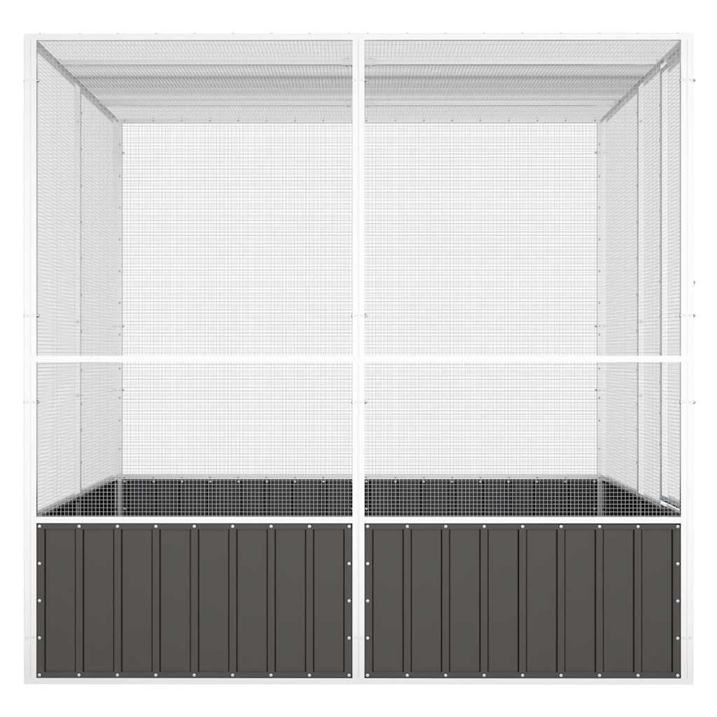 vidaXL Woliera, antracytowa, 213,5x217,5x211,5 cm, galwanizowana stal