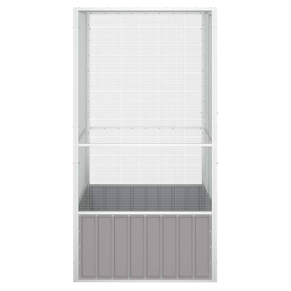 vidaXL Woliera, szara, 111x107x211,5 cm, galwanizowana stal