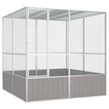 vidaXL Woliera, szara, 213,5x217,5x211,5 cm, galwanizowana stal