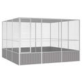 vidaXL Woliera, szara, 302,5x324,5x211,5 cm, galwanizowana stal