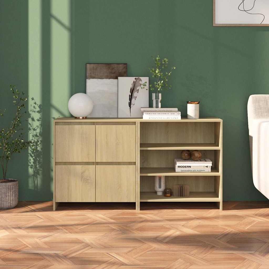 vidaXL 2-częściowa szafka boczna, dąb sonoma, materiał drewnopochodny
