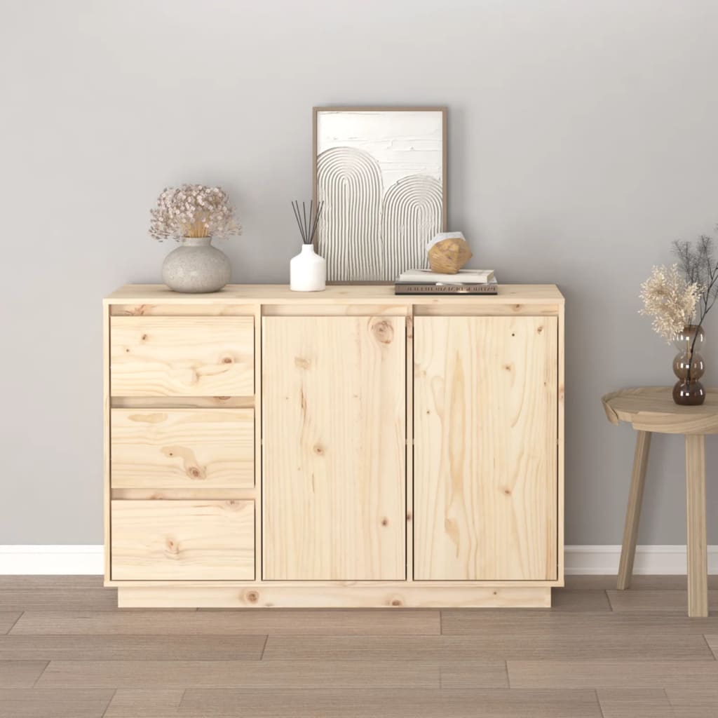 vidaXL Szafka, 111x34x75 cm, lite drewno sosnowe