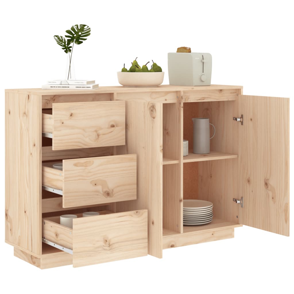 vidaXL Szafka, 111x34x75 cm, lite drewno sosnowe