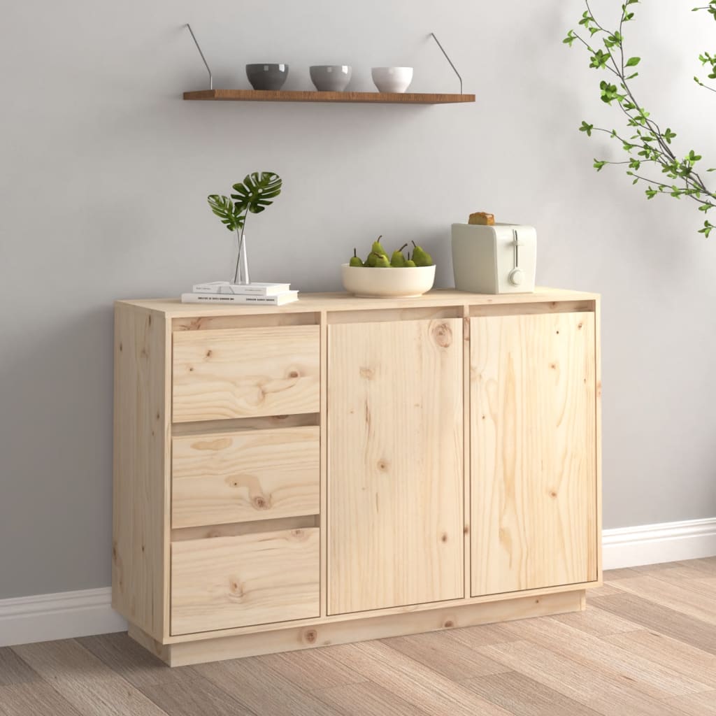 vidaXL Szafka, 111x34x75 cm, lite drewno sosnowe