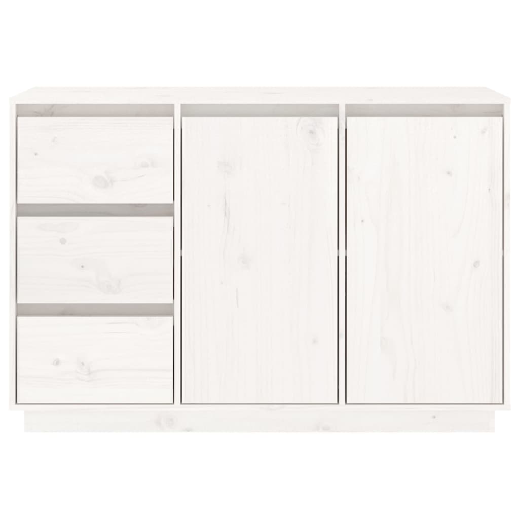 vidaXL Szafka, biała, 111x34x75 cm, lite drewno sosnowe