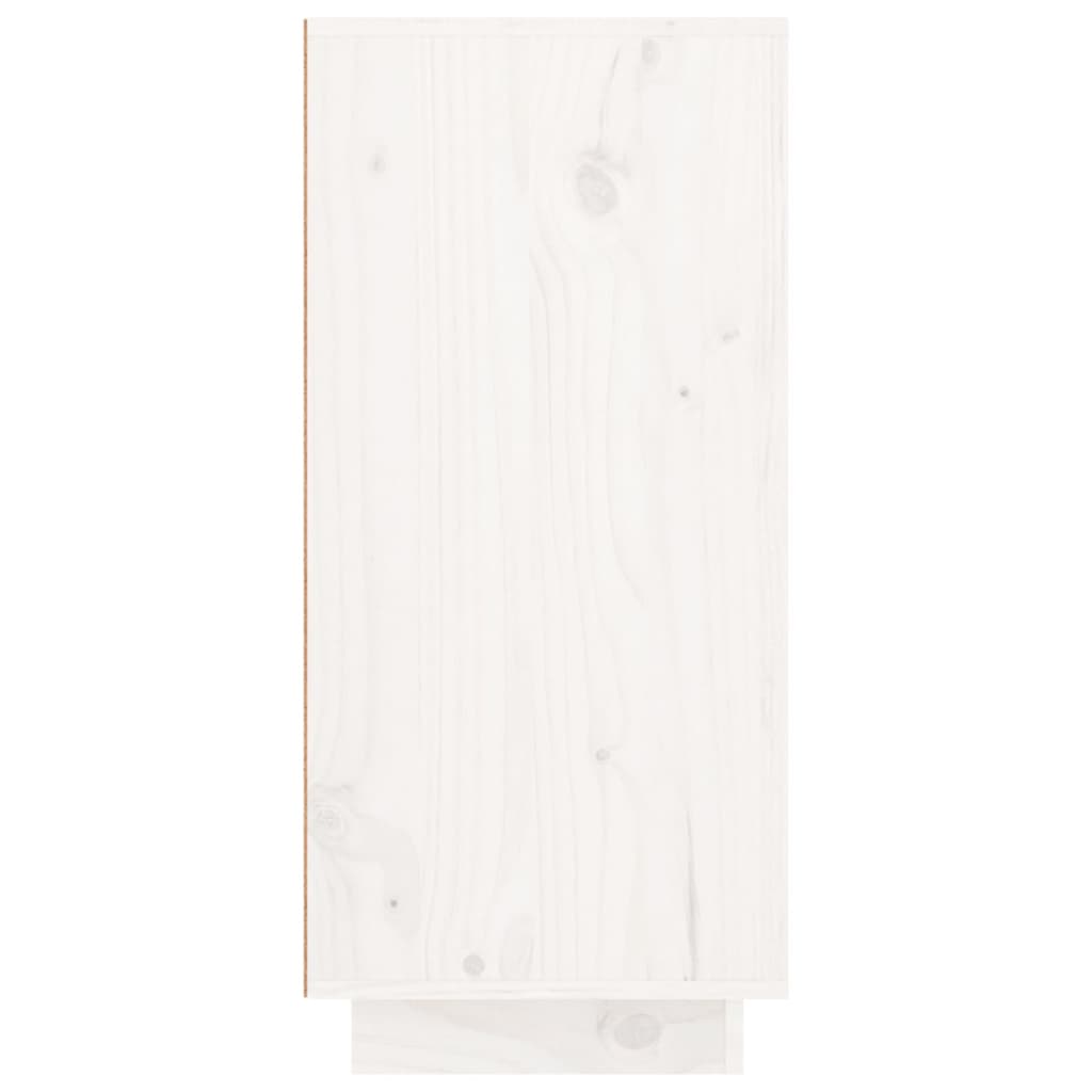 vidaXL Szafka, biała, 111x34x75 cm, lite drewno sosnowe