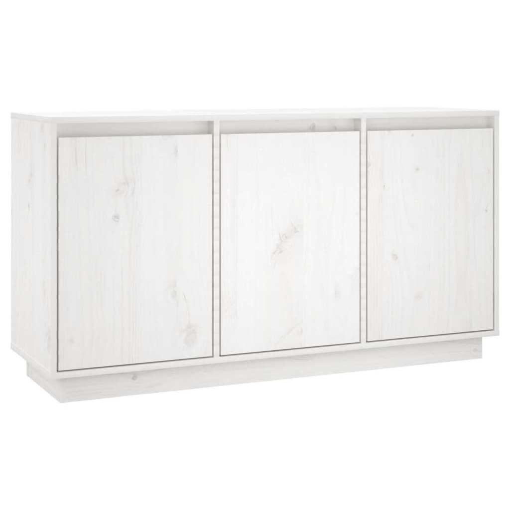 vidaXL Szafka, biała, 111x34x60 cm, lite drewno sosnowe