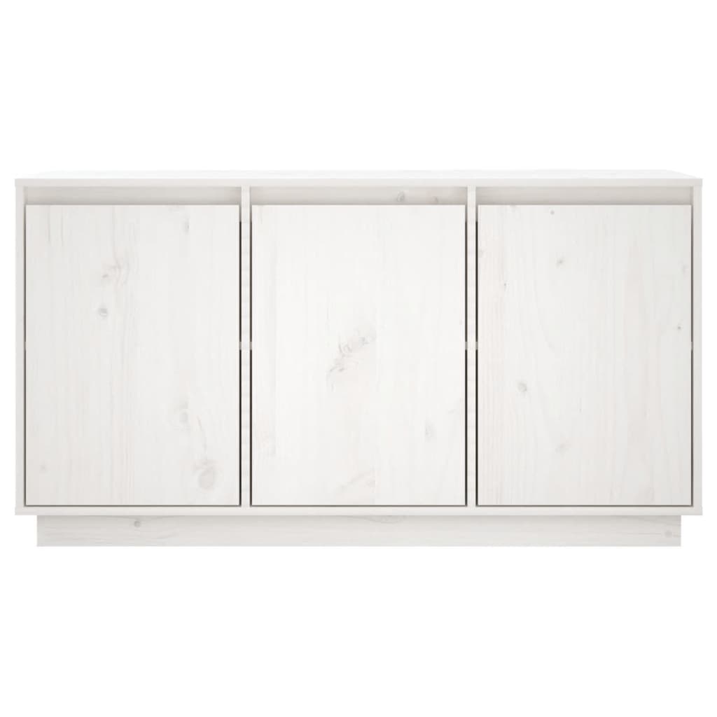 vidaXL Szafka, biała, 111x34x60 cm, lite drewno sosnowe
