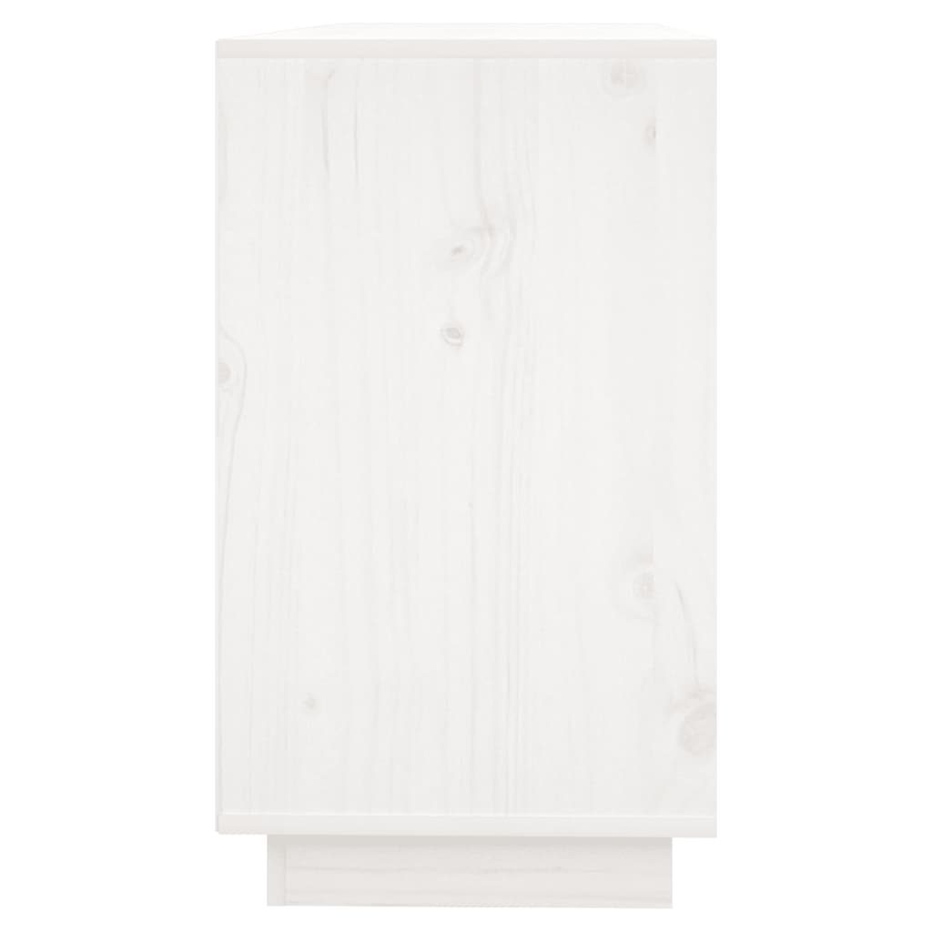 vidaXL Szafka, biała, 111x34x60 cm, lite drewno sosnowe