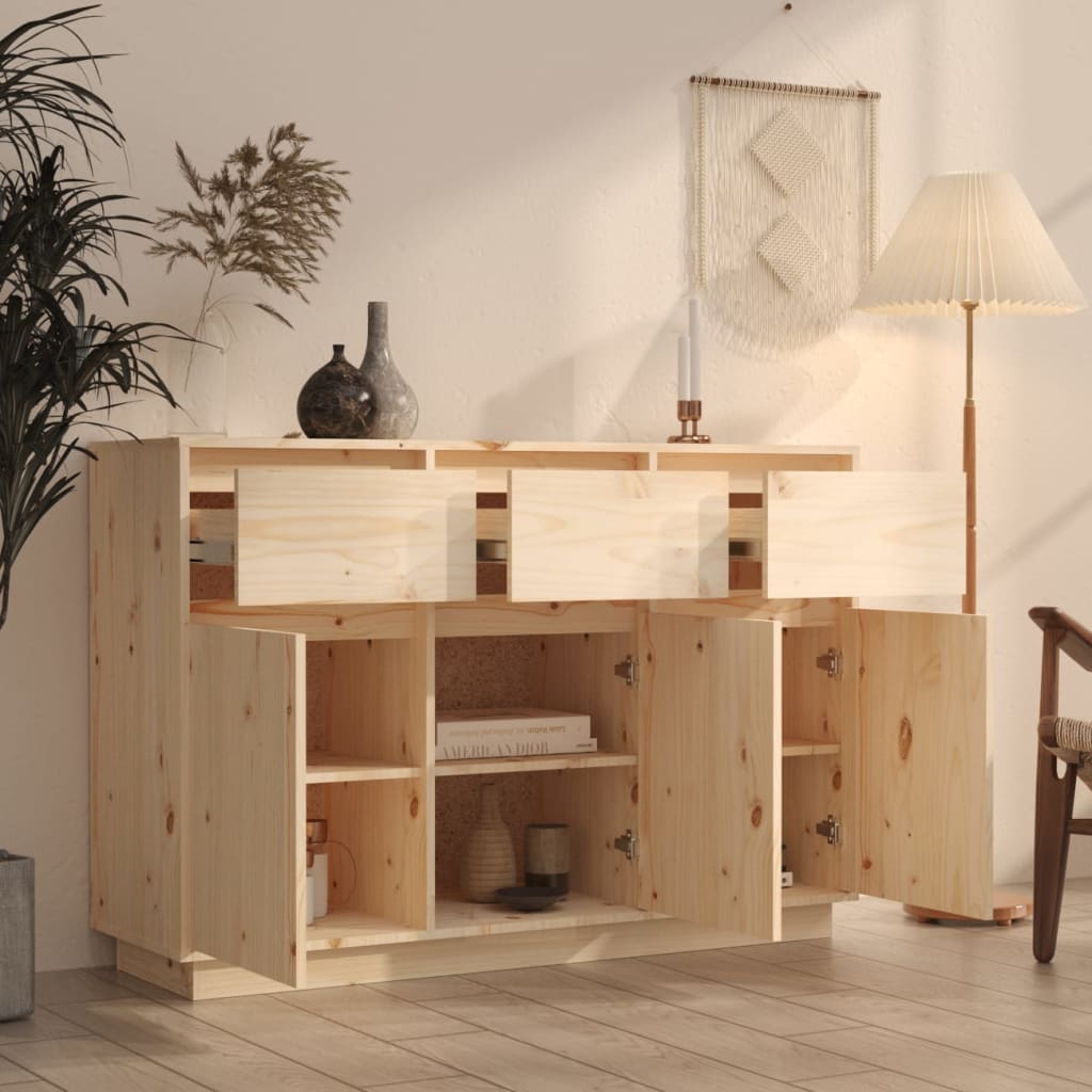 vidaXL Szafka, 111x36x75 cm, lite drewno sosnowe