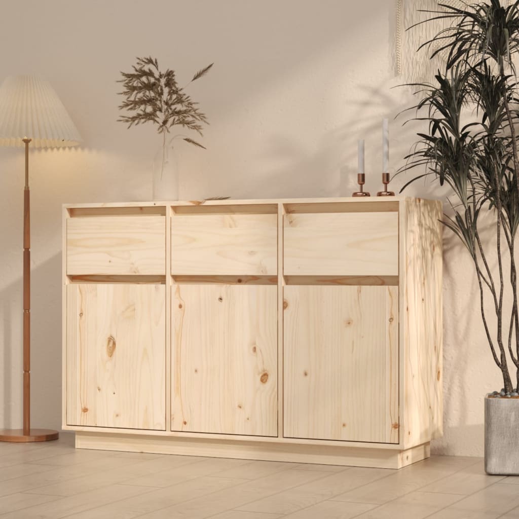 vidaXL Szafka, 111x36x75 cm, lite drewno sosnowe