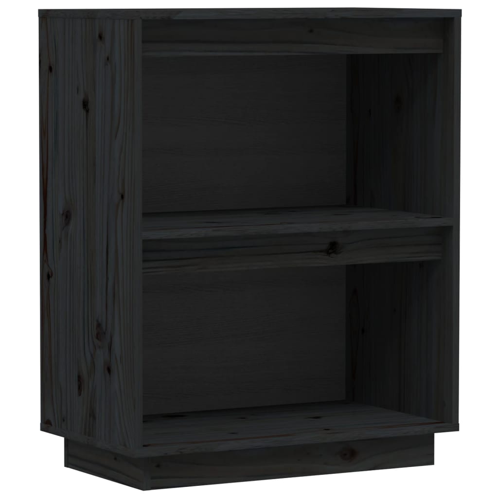 vidaXL Szafka, czarna, 60x34x75 cm, lite drewno sosnowe