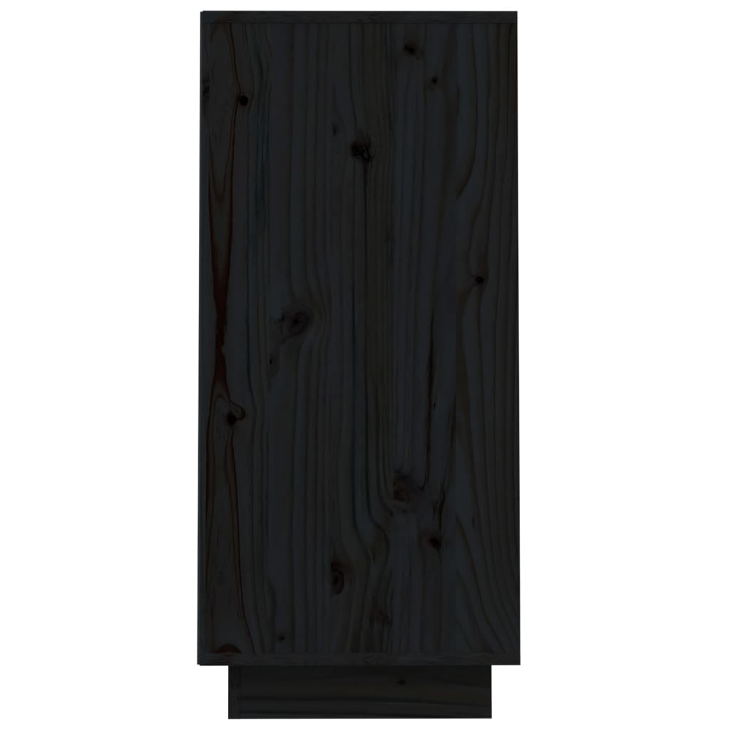 vidaXL Szafka, czarna, 60x34x75 cm, lite drewno sosnowe