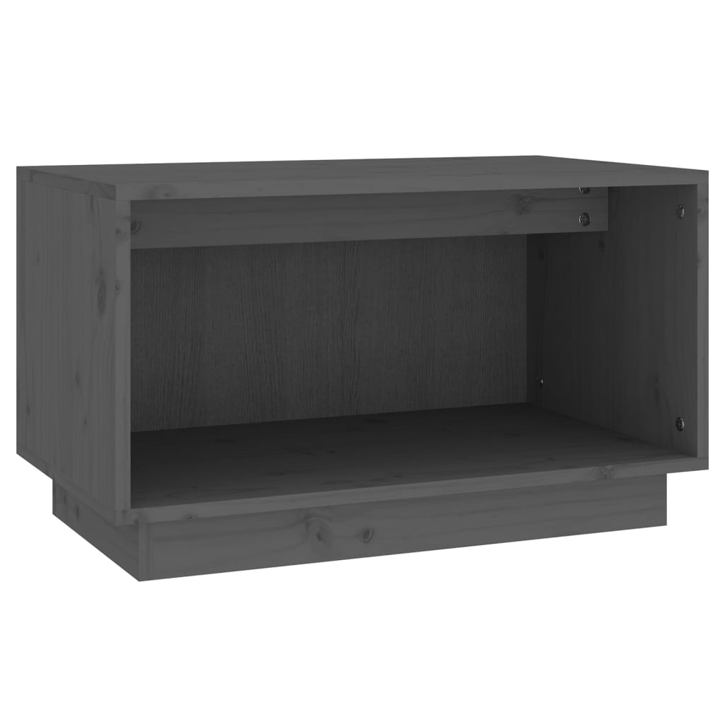 vidaXL Szafka pod telewizor, szara, 60x35x35 cm, lite drewno sosnowe