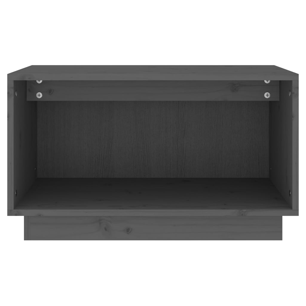 vidaXL Szafka pod telewizor, szara, 60x35x35 cm, lite drewno sosnowe