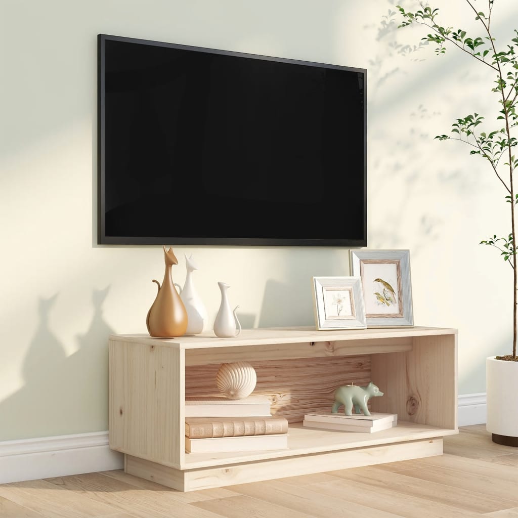 vidaXL Szafka pod telewizor, 90x35x35 cm, lite drewno sosnowe
