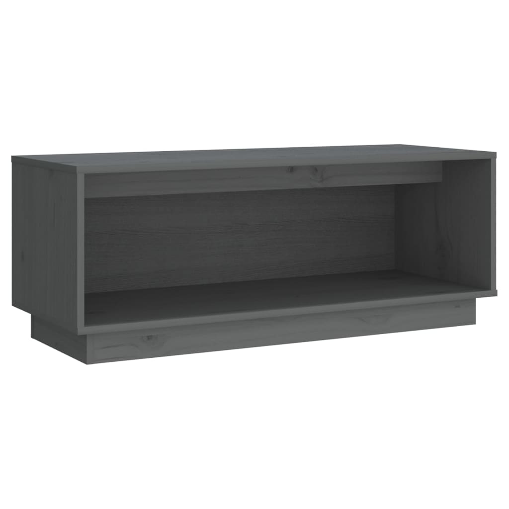 vidaXL Szafka pod telewizor, szara, 90x35x35 cm, lite drewno sosnowe