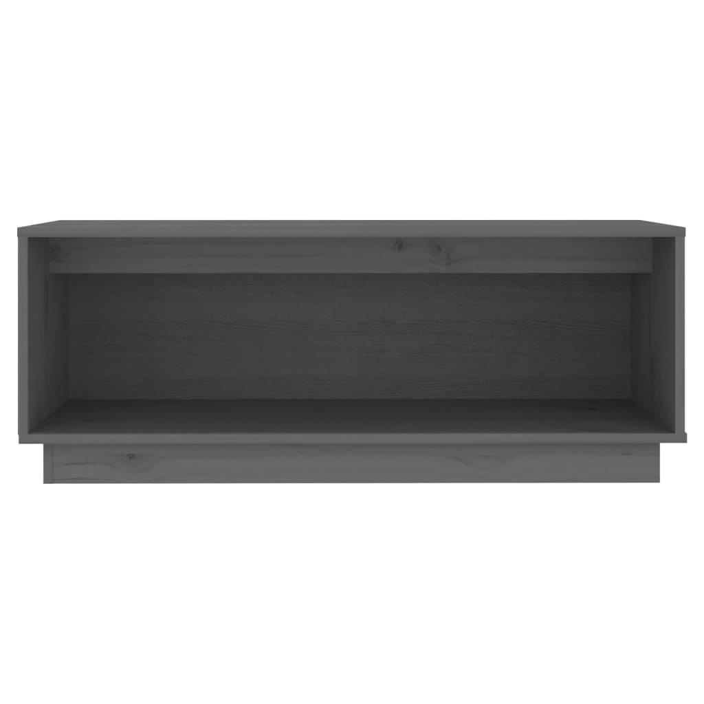 vidaXL Szafka pod telewizor, szara, 90x35x35 cm, lite drewno sosnowe