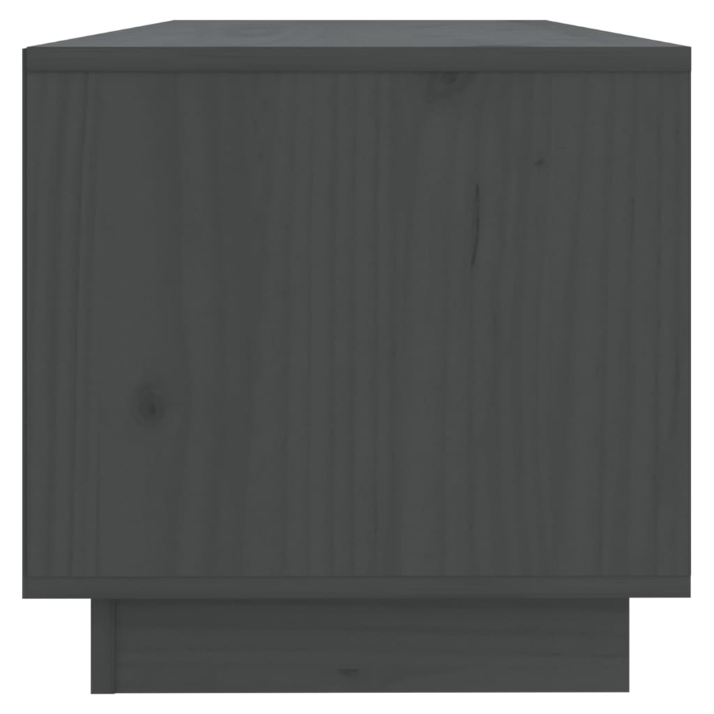 vidaXL Szafka pod telewizor, szara, 90x35x35 cm, lite drewno sosnowe