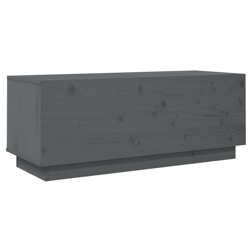 vidaXL Szafka pod telewizor, szara, 90x35x35 cm, lite drewno sosnowe